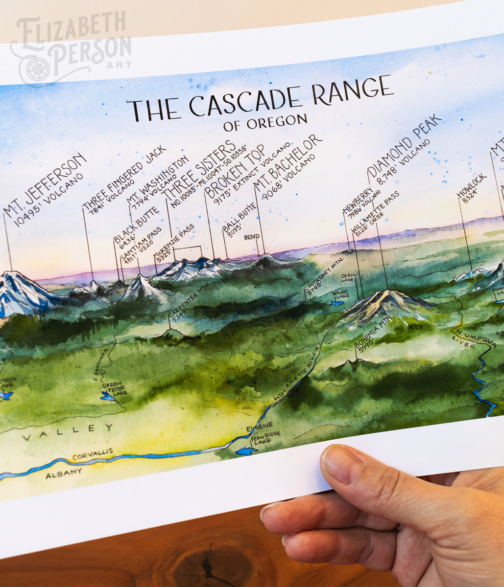 Oregon Cascade Mountains Art Print - Western Faces – Elizabeth