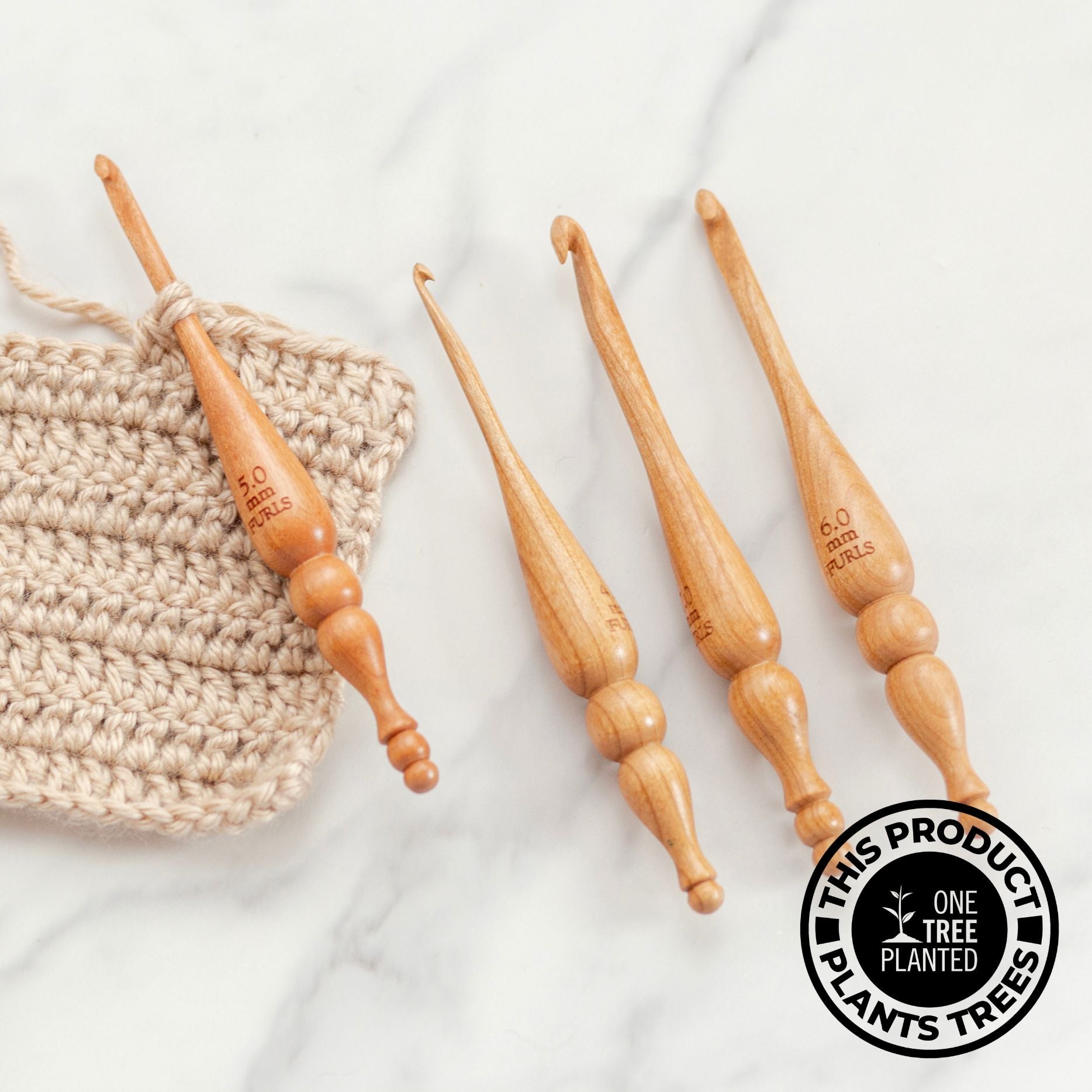 Alpha Series® American Cherry Handmade Wood Crochet Hook