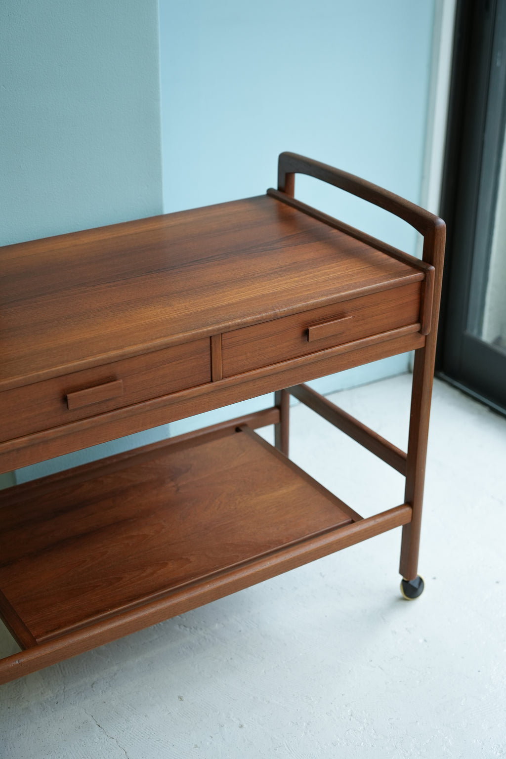 デンマークヴィンテージ サービングトロリー ワゴン チーク材 北欧家具