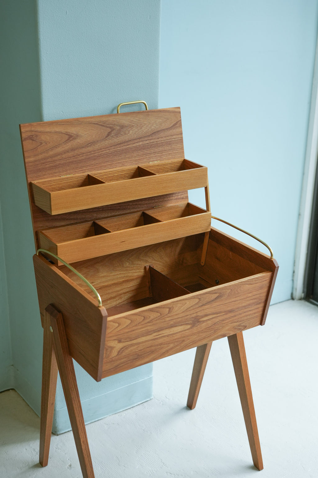 スウェーデンヴィンテージ ソーイングボックス サイドテーブル 北欧