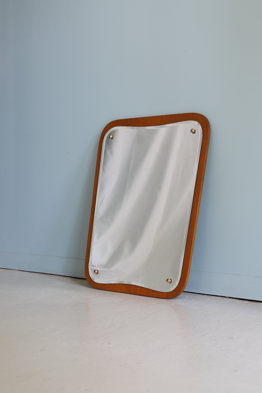 スウェーデンヴィンテージ ウォールミラー チーク材 鏡 北欧インテリア