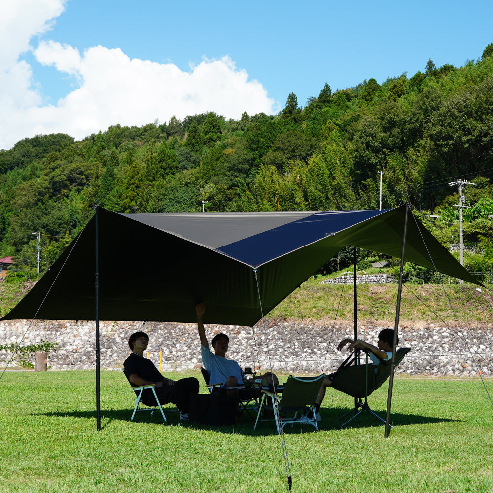 ポリエステル スクエアタープ 4m×4m ブラックコーティング 遮光率90