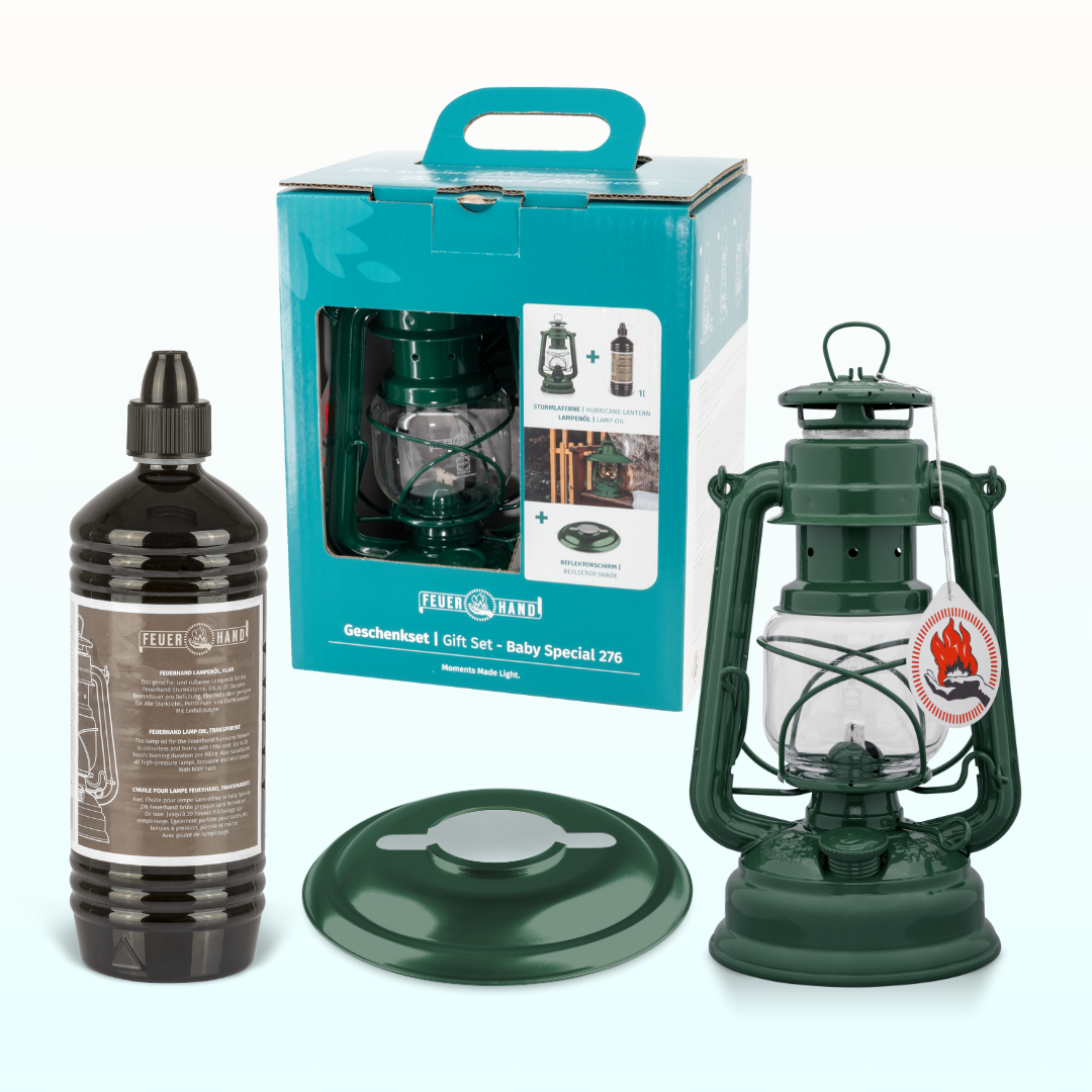 Gift set Hurricane lantern Baby Special 276 M.Green, lamp oil