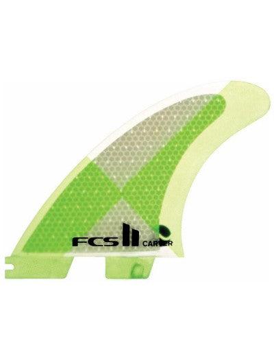 FCS II Carver Medium Tri Fin Set - Green | Fiberglass Source/Surf