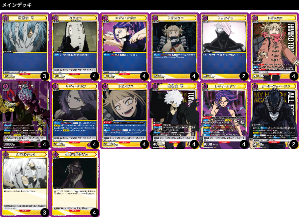 僕のヒーローアカデミアの優勝デッキレシピを紹介【ユニオンアリーナ