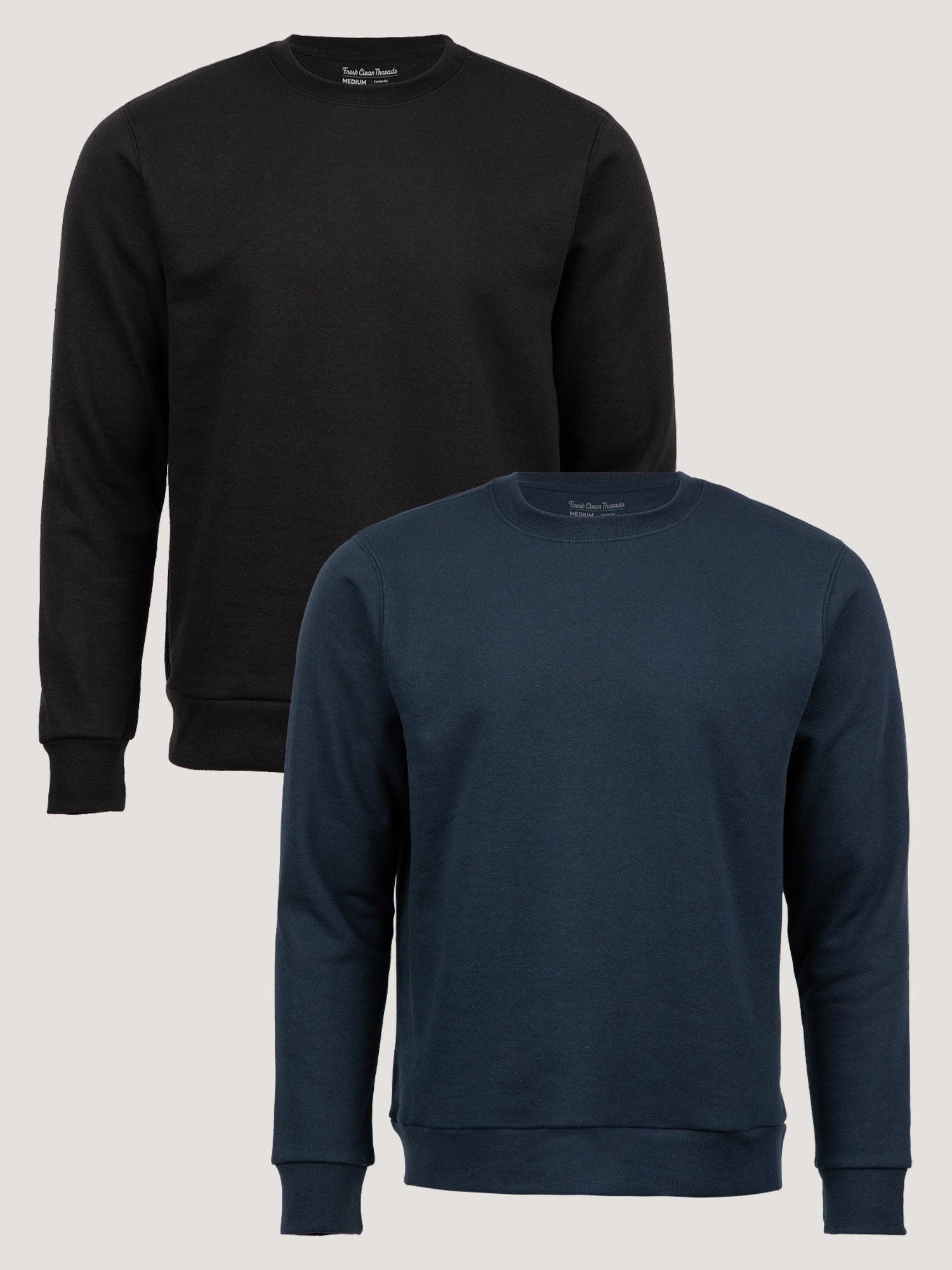 Crew Sweatshirt Black + Dark Navy 2-Pack – Fresh Clean Threads