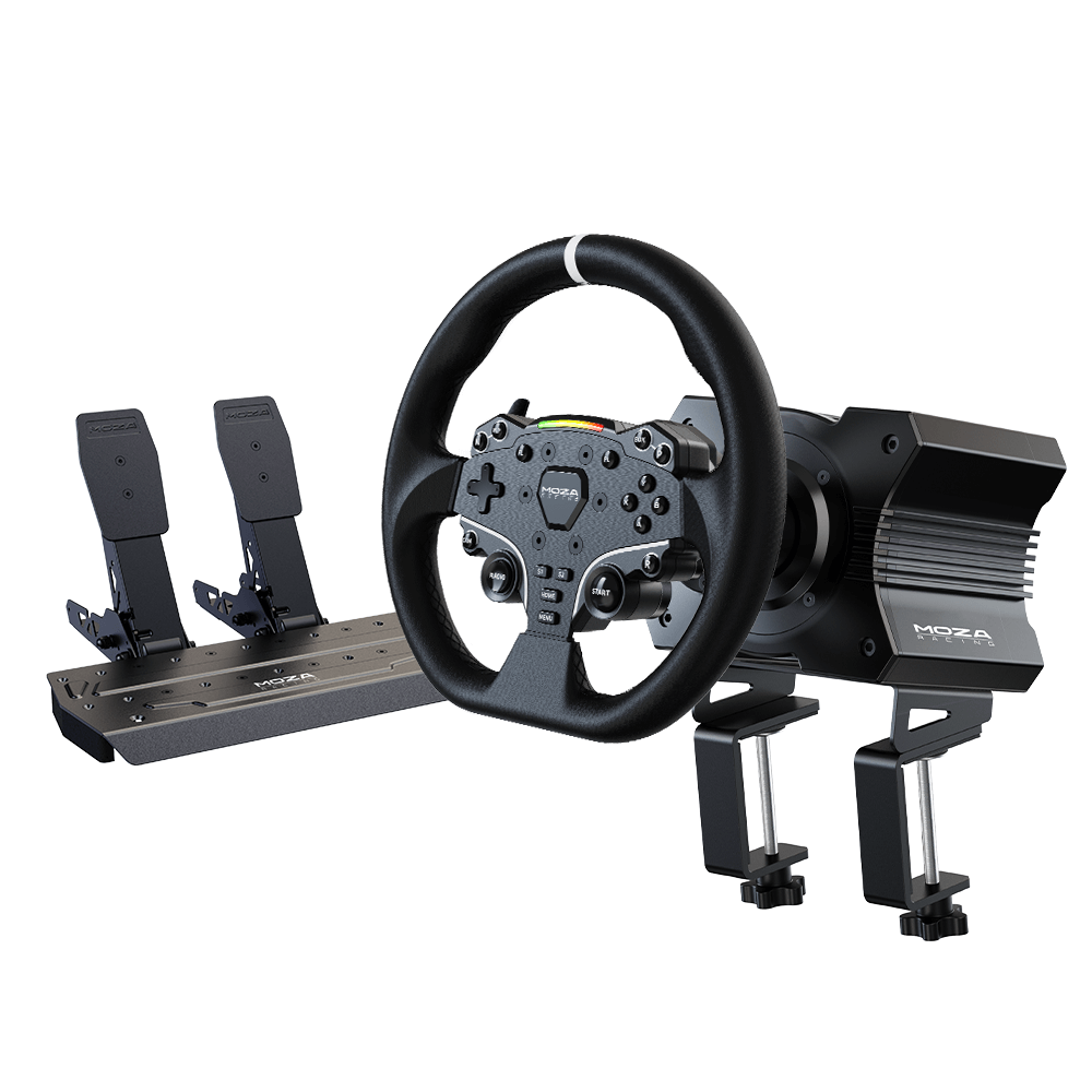 MOZA R5 Force Feedback Gaming Wheel & Pedal Bundle for PC – GTR