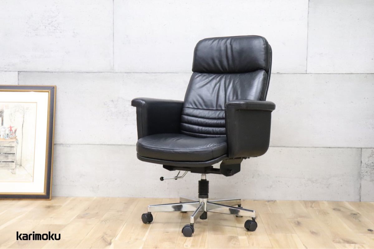 GMDN12H ○ karimoku / カリモク 最高級 総革 デスクチェア 社長椅子