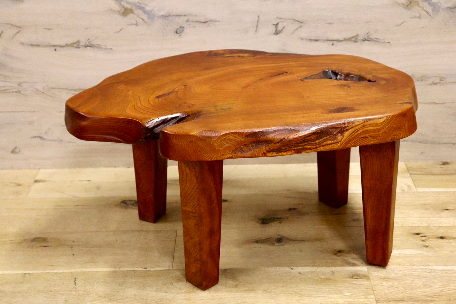 一枚板和装裁ち台花台 飾り台 古道具