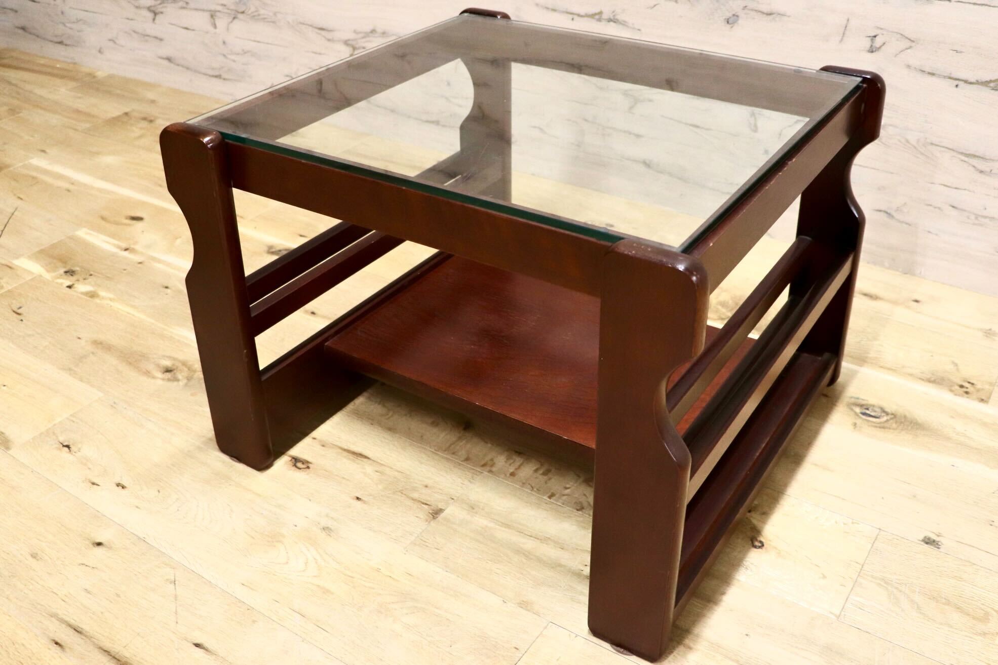 GMHK781○昭和レトロ ガラステーブル サイドテーブル コーヒーテーブル