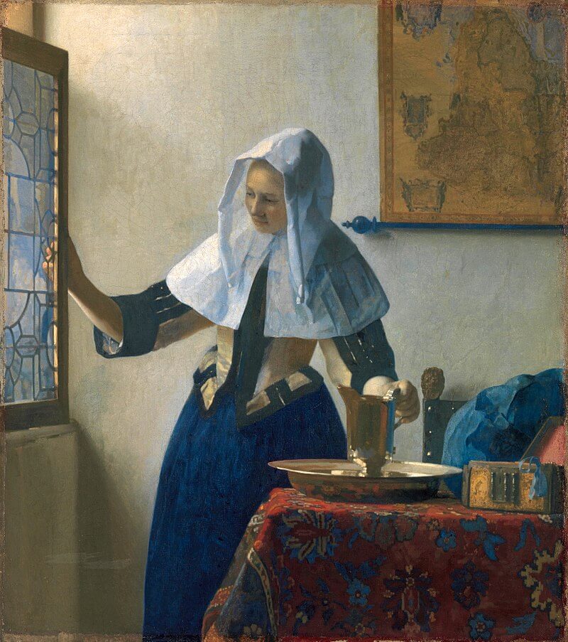 Reproduction of Woman with a Water Jug by Johannes Vermeer