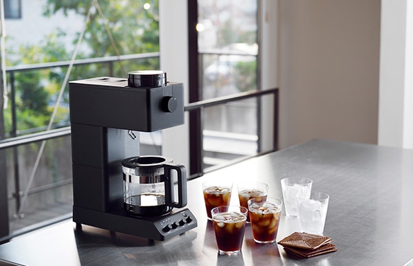 ツインバード 全自動 コーヒーマシン コーヒーメーカー ミル付 3cup 黒