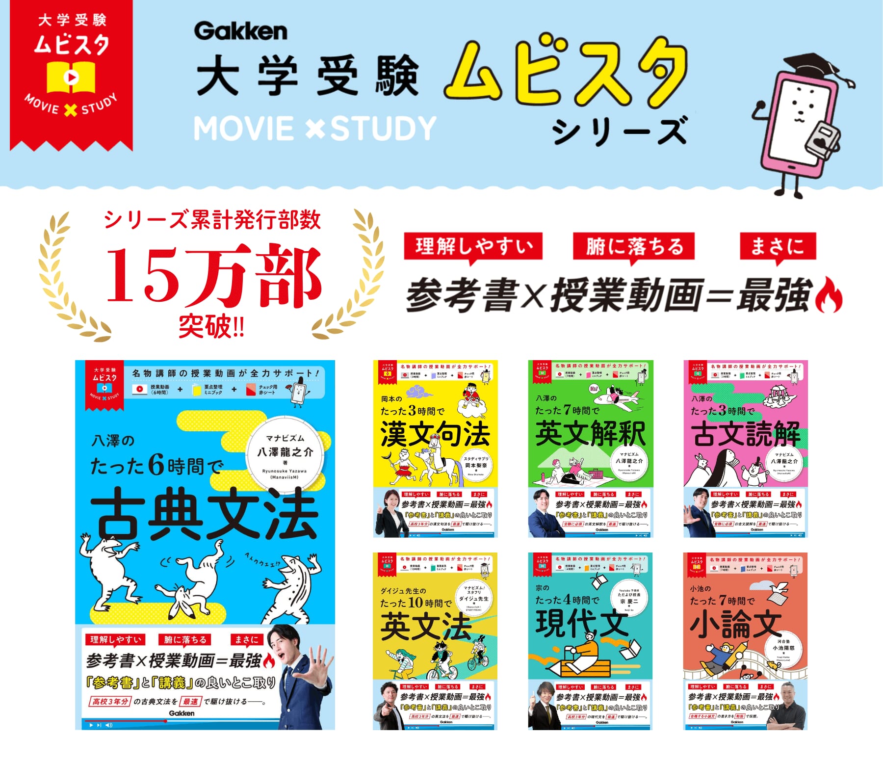 大人気学習参考書『大学受験ムビスタ』シリーズが続々重版決定