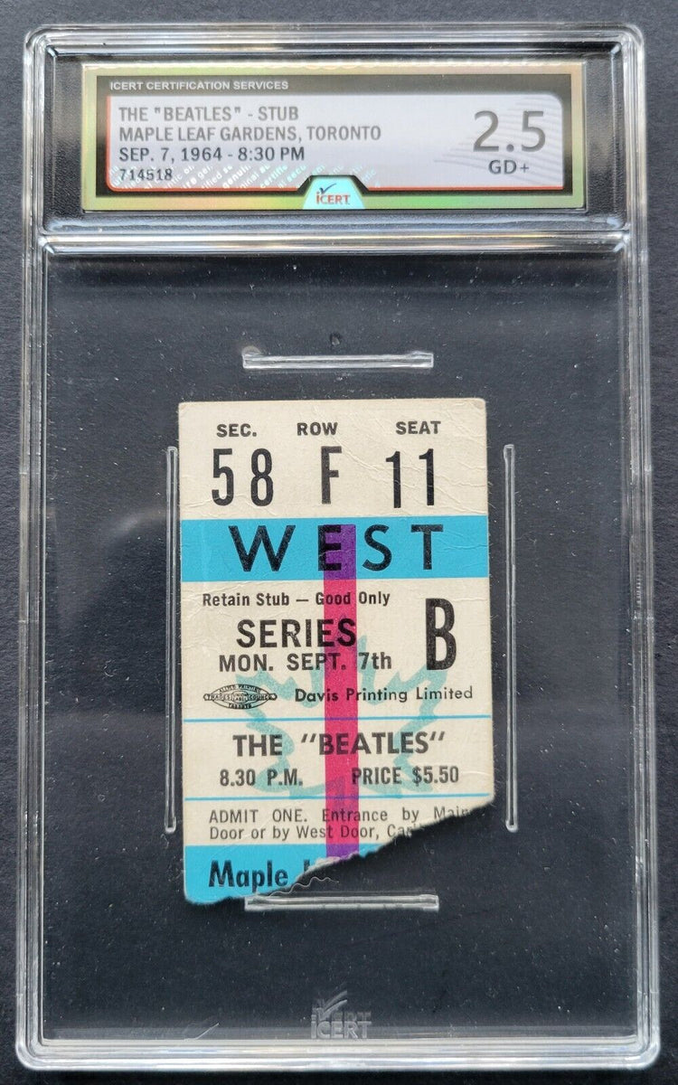 1964 Maple Leaf Gardens The Beatles Concert Ticket Stub iCert 2.5