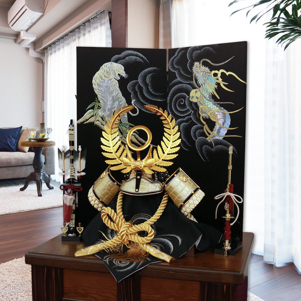 横幅66cm｜翠鳳作 着用収納兜飾り 戦国武将 徳川家康 金｜五月人形