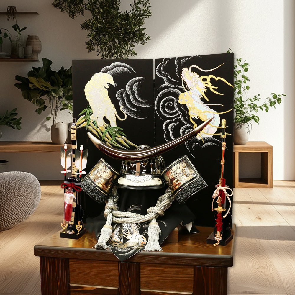 横幅66cm｜着用収納兜飾り 戦国武将 伊達政宗｜被れる｜しまえる式｜五