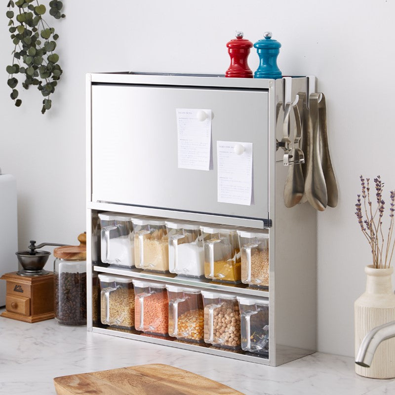 日本製 燕三条 スパイスラック 10杯 ステンレス 調味料ポット付き