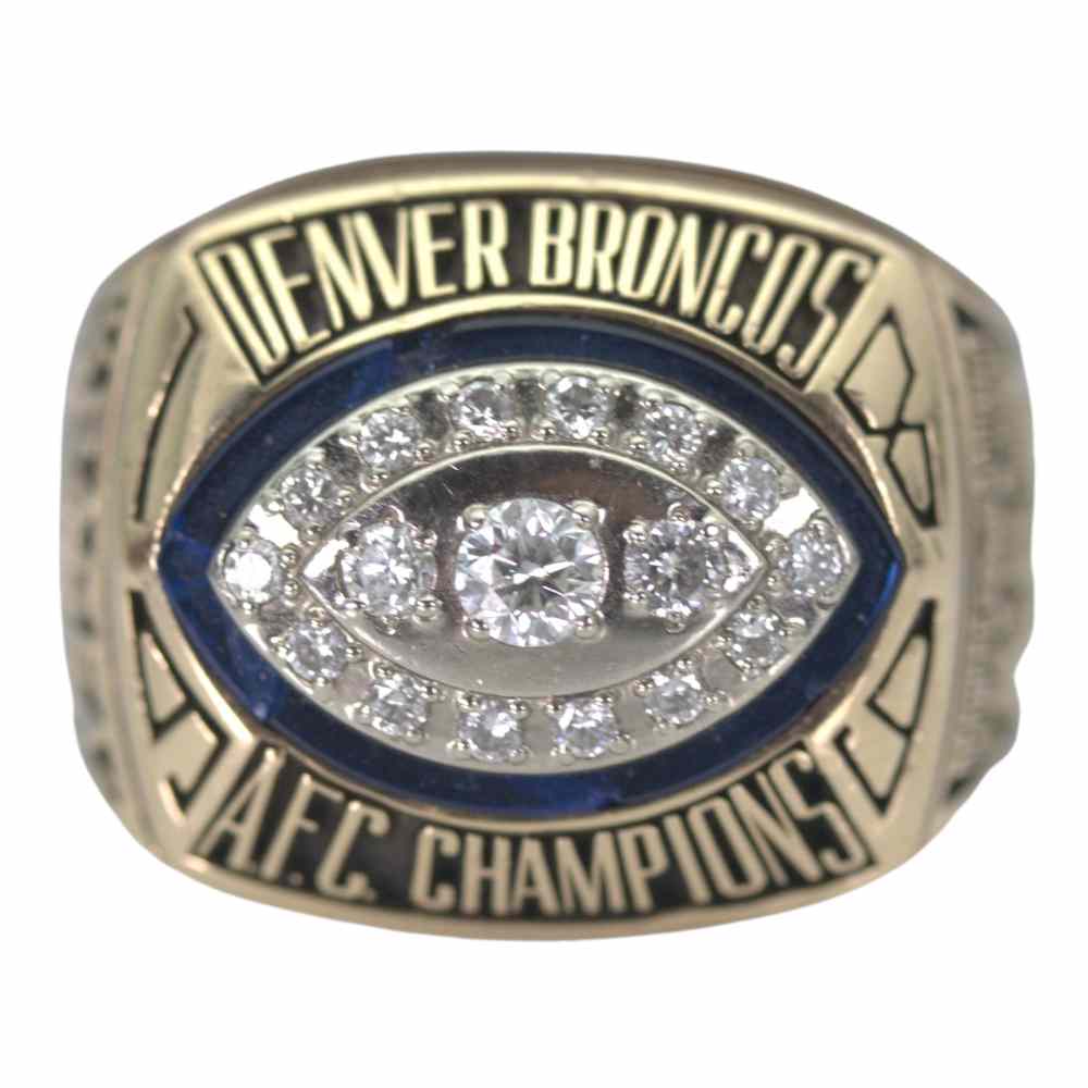 1989 Denver Broncos AFC Championship Ring – Gold & Silver Pawn Shop