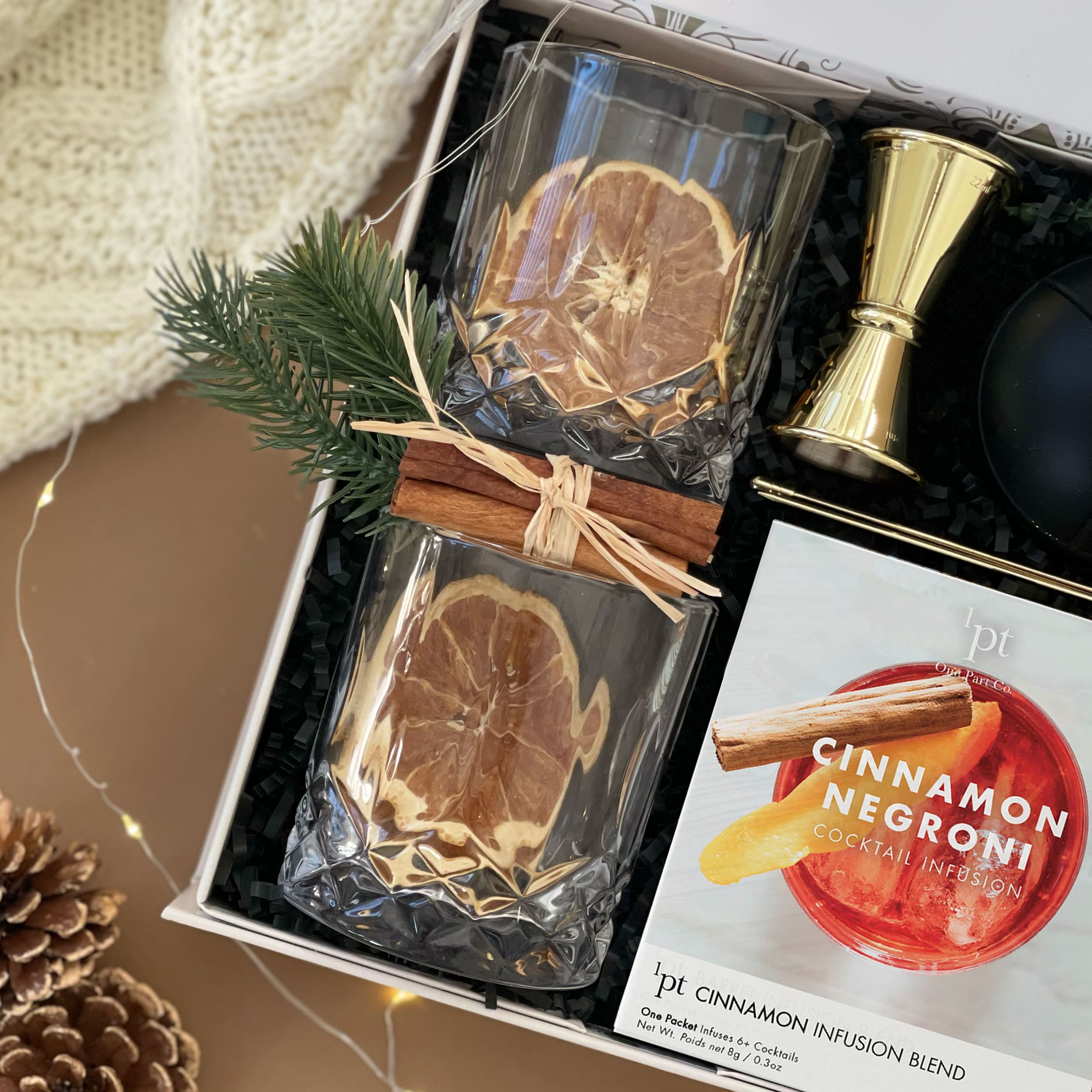 Classic Negroni Holiday Gift Set | Old Fashioned Glasses