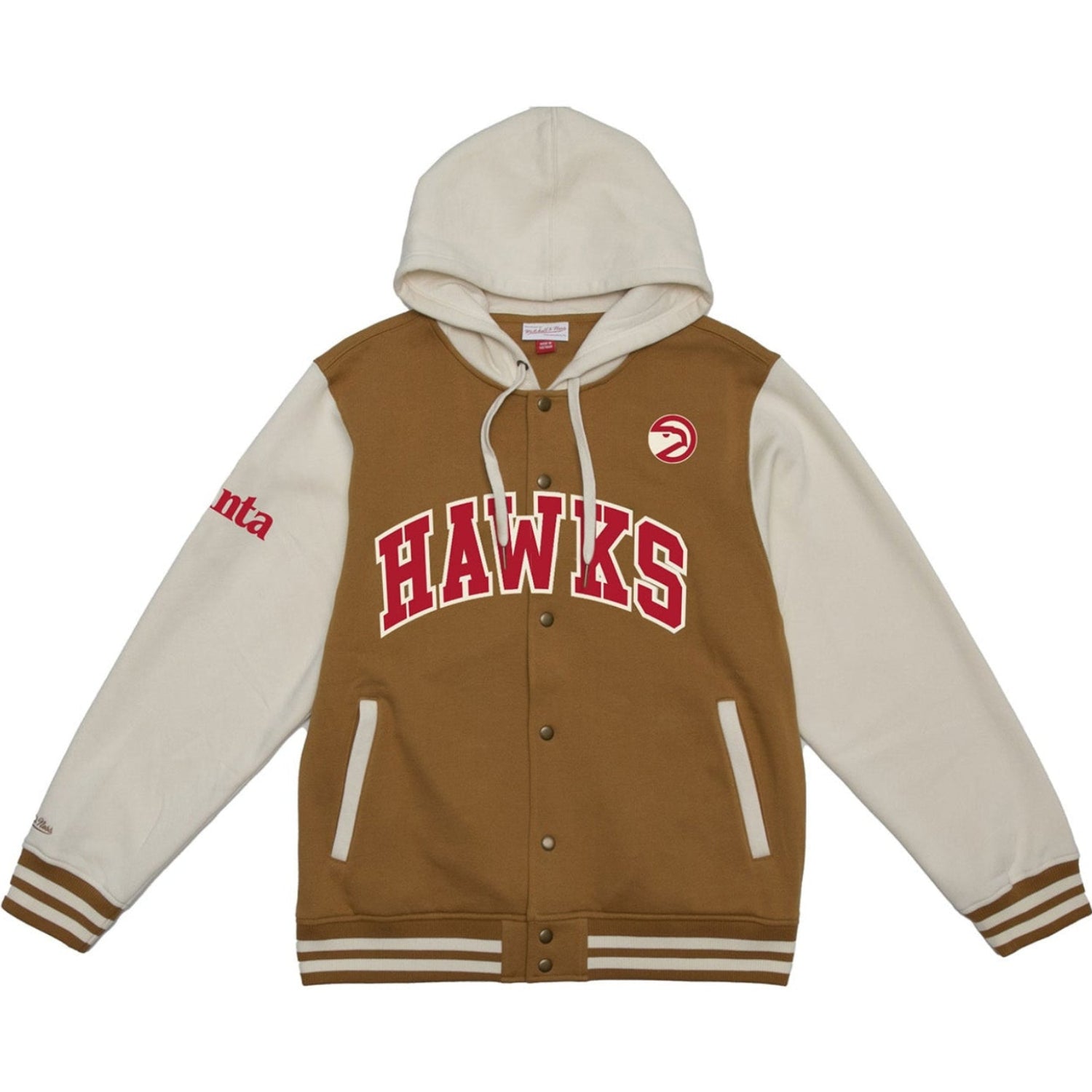 Mitchell & Ness Hawks Dusted Collection Button Up Varsity Hoodie