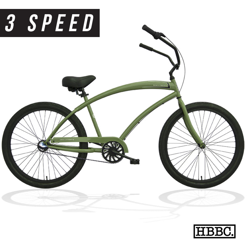 SKULLXBONES Men's Beach Cruiser 3 Speed - OLIVE – Huntington Beach