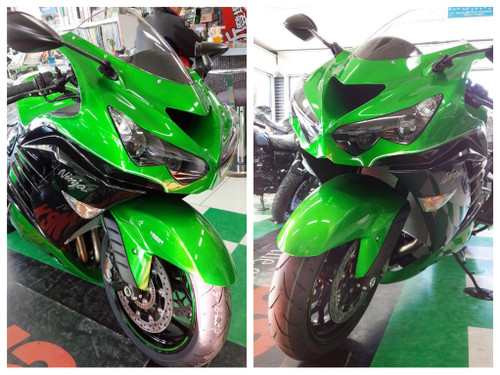 2016 ZX-14R High Grade」近接撮影と「2015 OE」との比較: ヘタレ