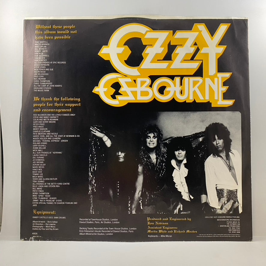 Ozzy Osbourne – The Ultimate Sin LP USED Vinyl VG+/VG – Hi-Voltage