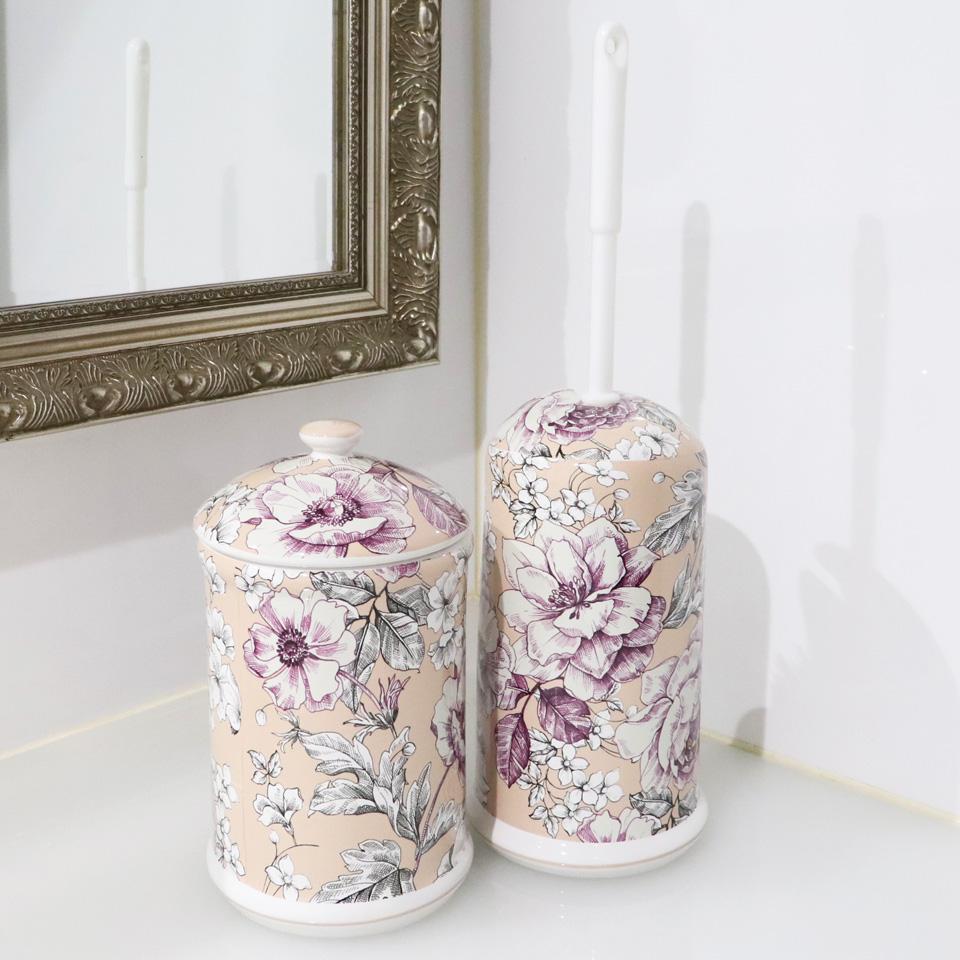 トイレブラシ 陶器 サニタリーポット トイレブラシセット パステル