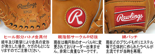 ローリングス HOH復刻モデル GR-XPGS 軟式グラブ/グローブ 内野手用