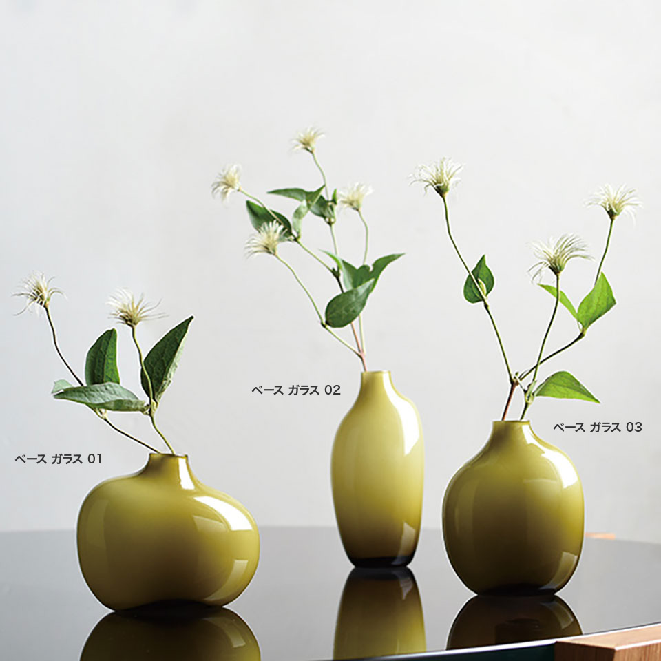 SACCO ベース ガラス 01 花瓶 一輪挿し G26050 BR26051 GY26052 磁器