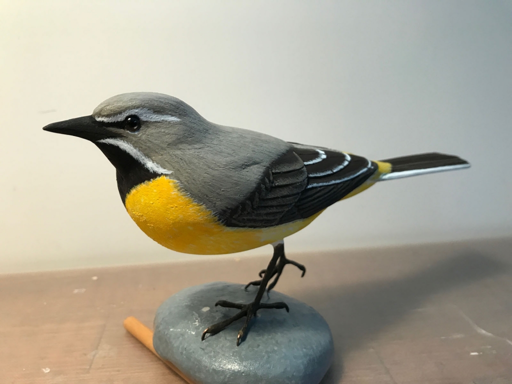 バードカービング No.2キセキレイ | Hihajiのモノづくりざんまい