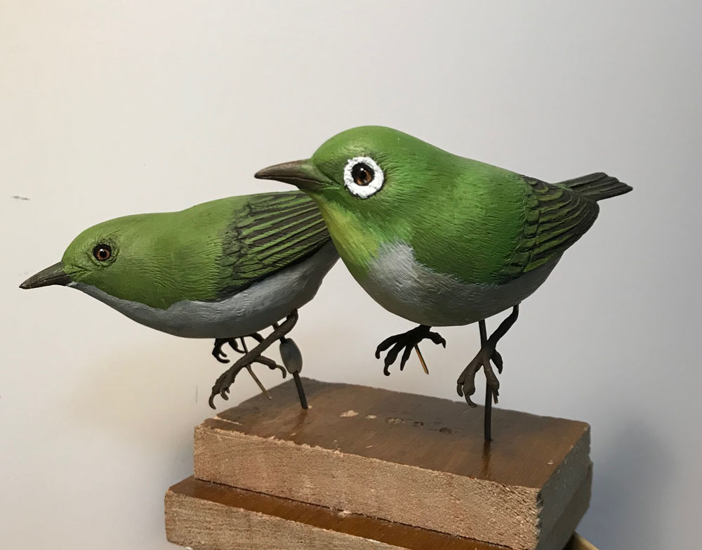 バードカービング No.5メジロ | Hihajiのモノづくりざんまい