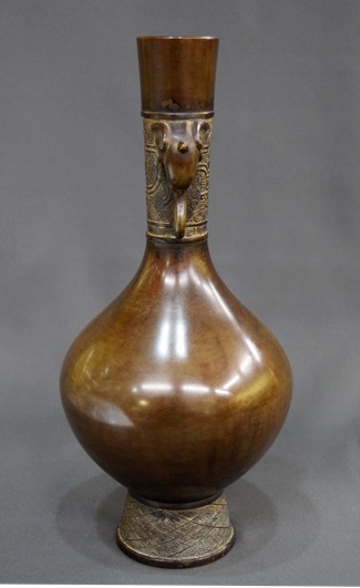 古銅 花瓶 [B24083] 勘渓 銅製 古美術 花生 花入 唐物 細工 花器 Yahoo