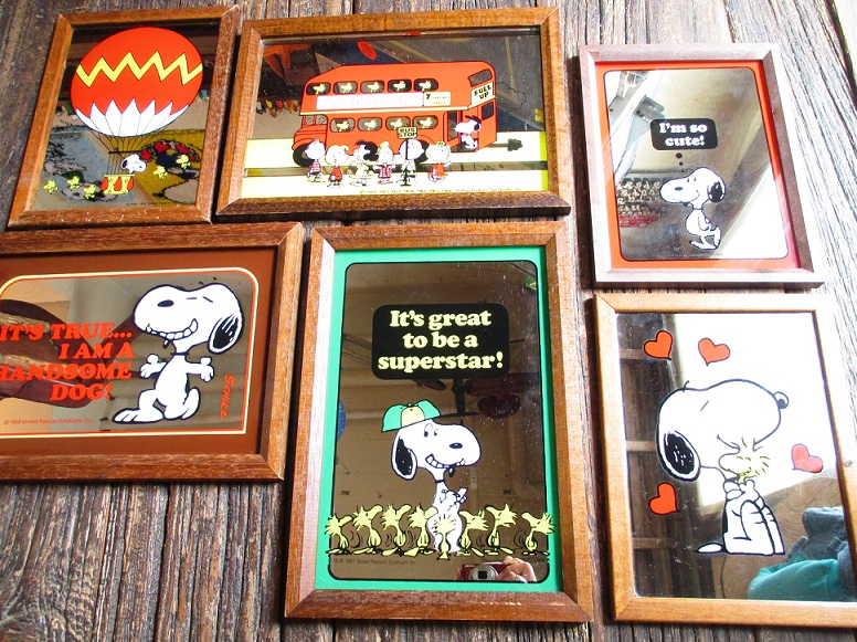スヌーピー SNOOPY &WOODSTOCK パブミラーレトロヴィンテージ レトロ