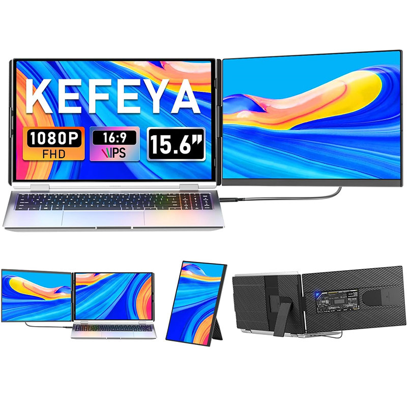 KEFEYA P5 Dual Laptop Screen Extender, 15.6
