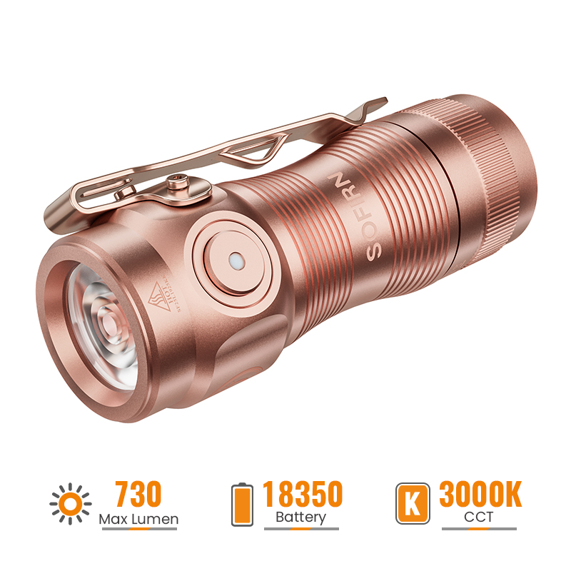 Mini Rechargeable EDC Flashlight | SOFIRN SC13 Copper