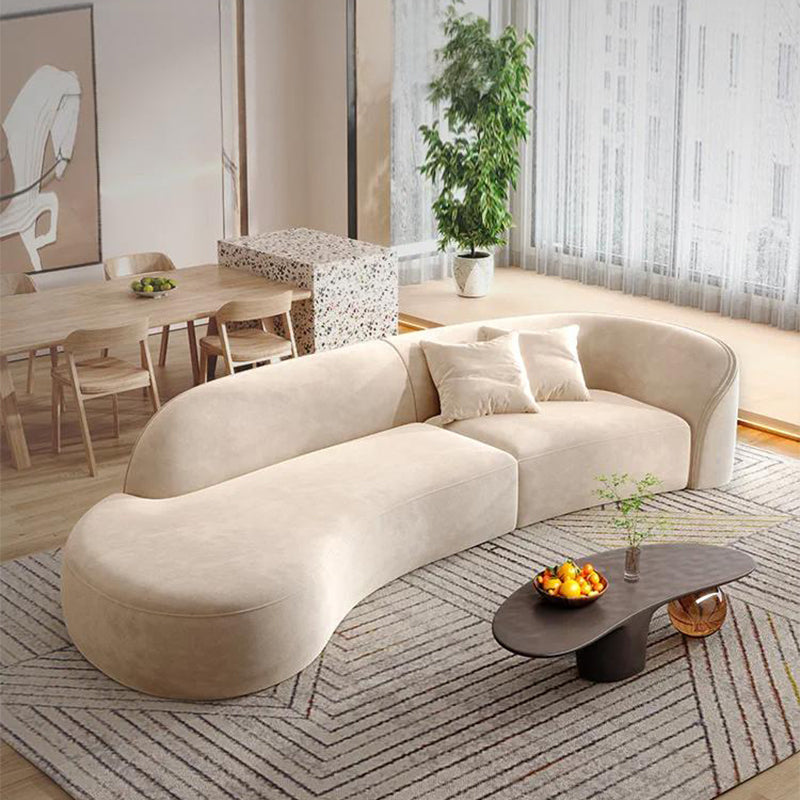 INDOORPLUS公式 | ソファ 弦月カーブ ロマンチックデザイン スエード