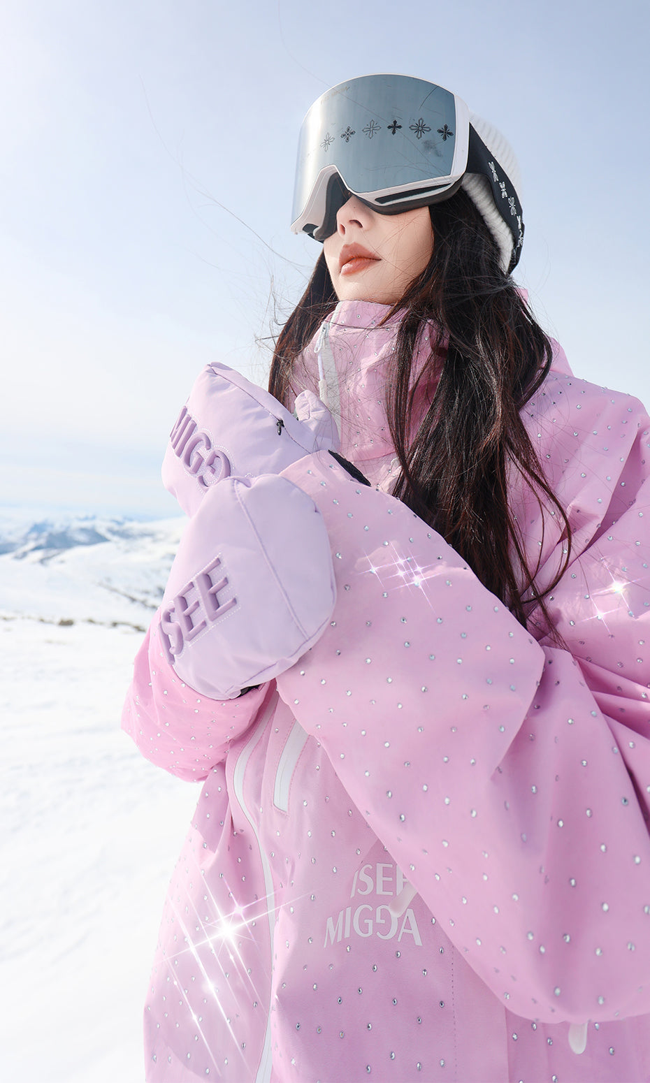 ISEE MIGGA Barbie PinkSki Suit with Diamonds – ISEEMIGGA