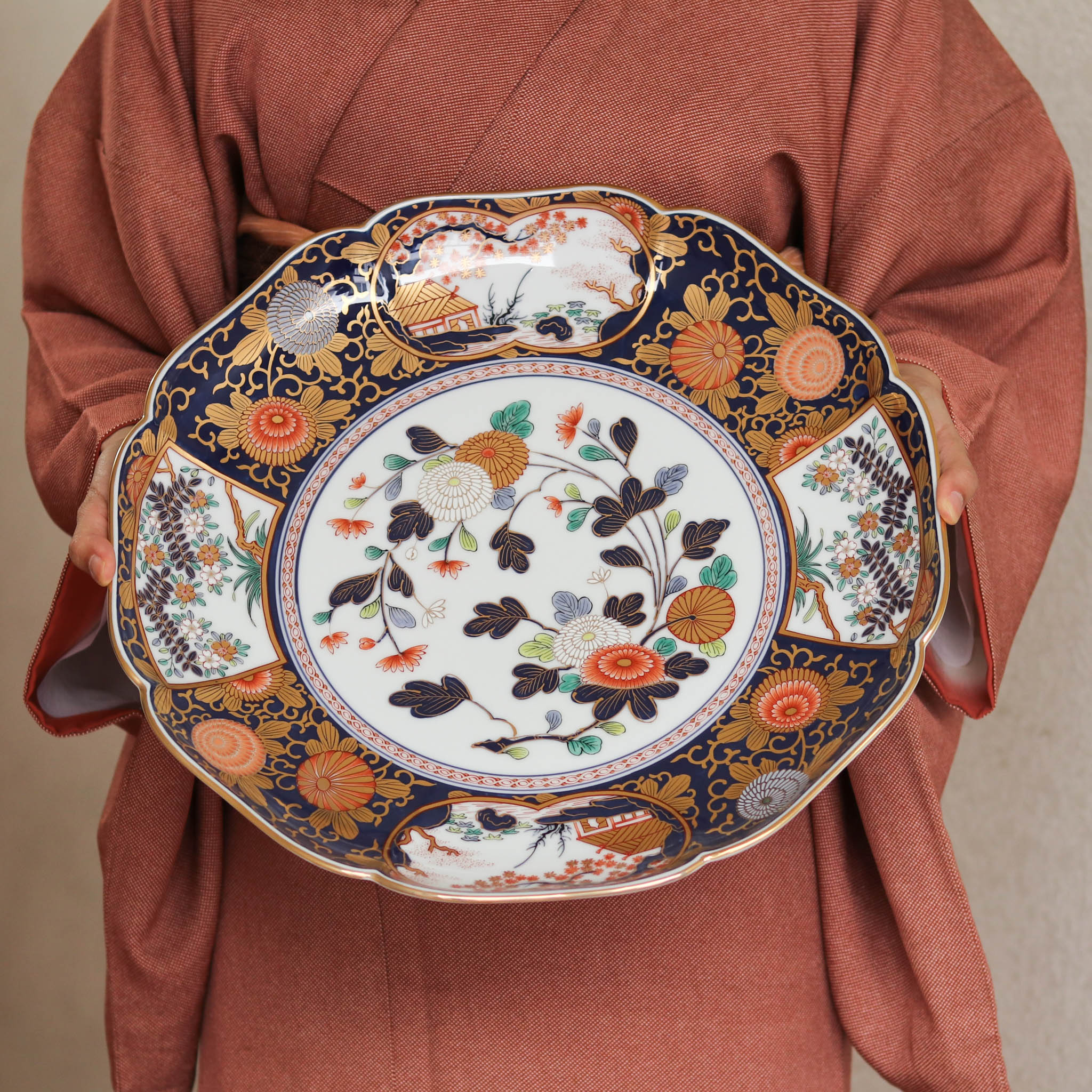 有田焼 | 盛皿 中 | 琳派 古伊万里様式 | 賞美堂