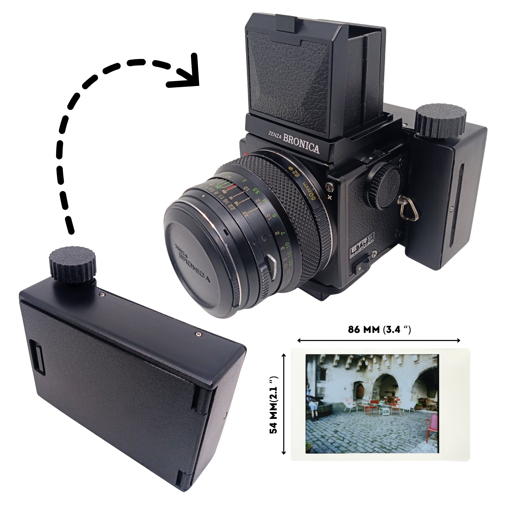 Instant Film Back for Bronica ETR/ETRS/ETRSi (Compatible with