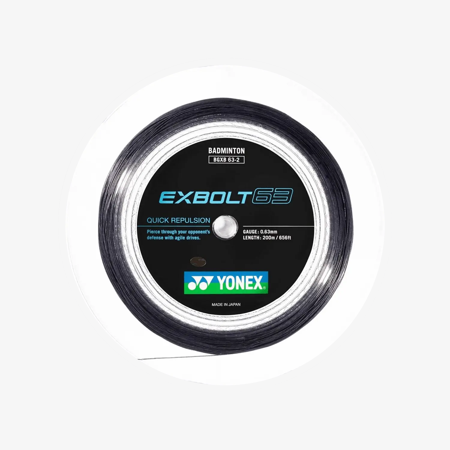 Yonex Exbolt 63 200m Badminton String (Black) - JoyBadminton