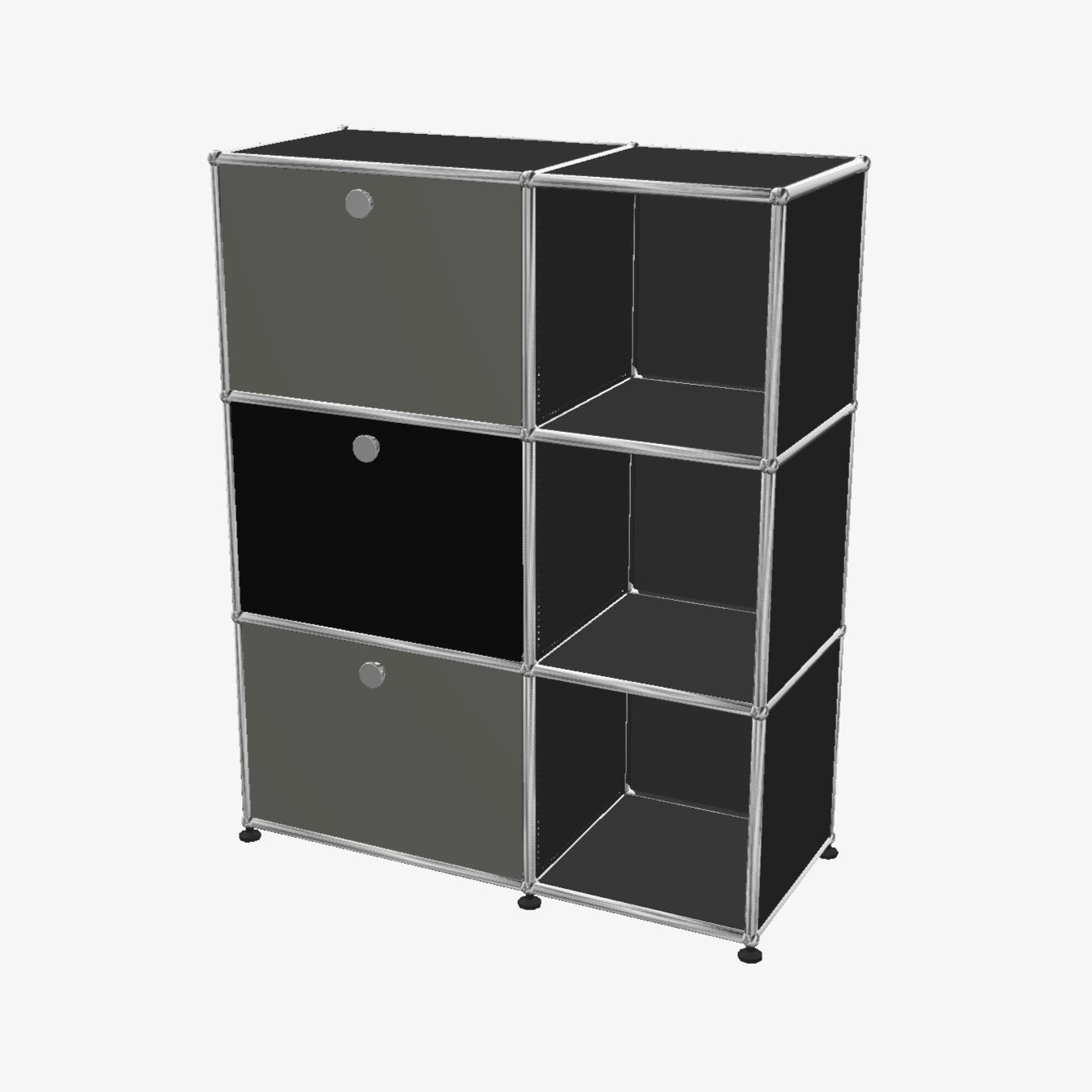 USMハラー 1列2段キャビネット 上段ドロップダウン 【公式通販】