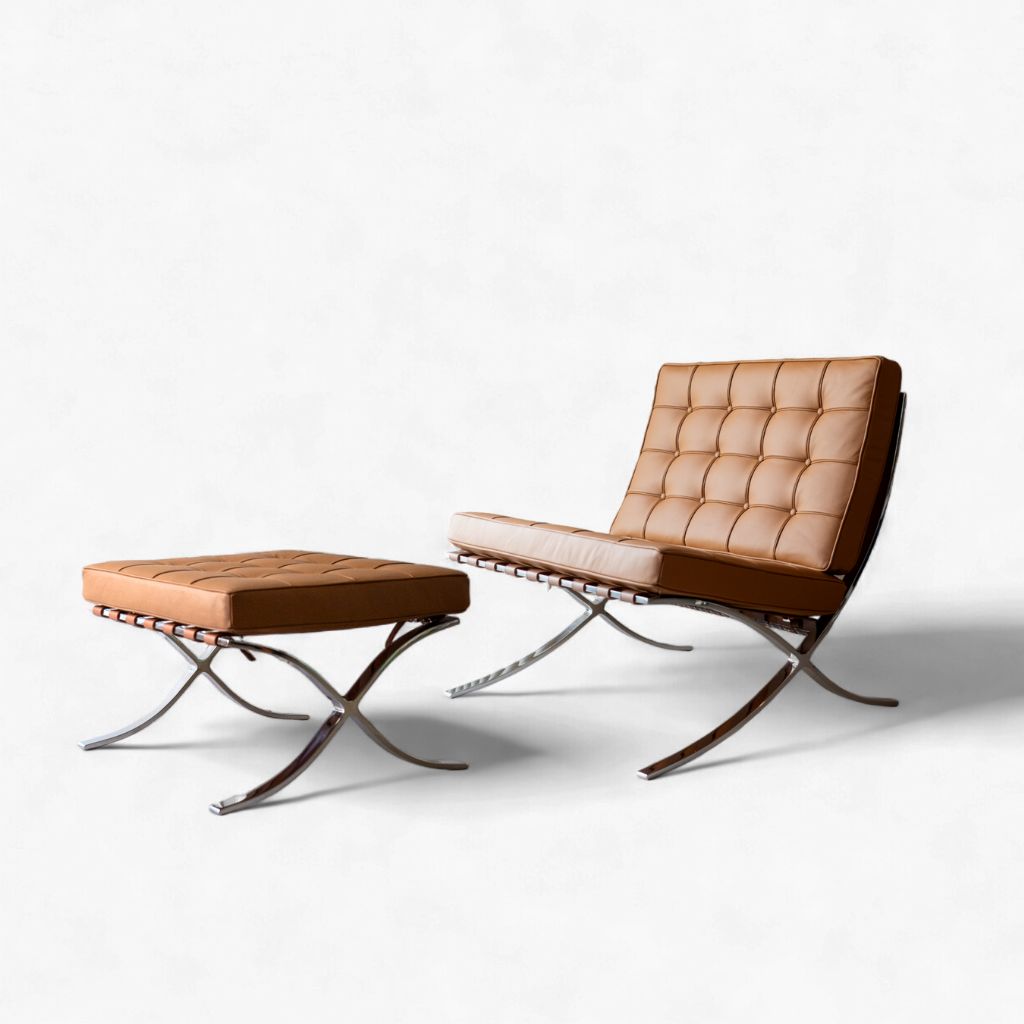 Barcelona Chair 1Seat Brown Set / バルセロナチェア シングル