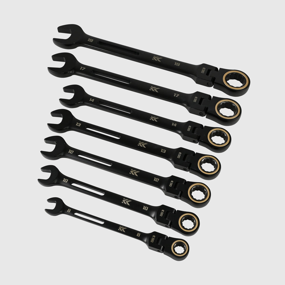 首振りラチェットコンビネーションレンチ7本セット CWL-7S-BG