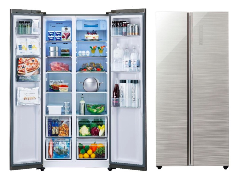 アクア、冷蔵室と冷凍室を左右に配置したパノラマ・オープン冷蔵庫