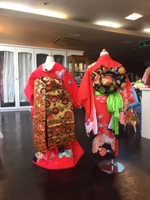 七歳の七五三祝着 振袖と舞妓さん衣裳