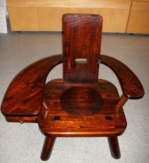 矢澤金太郎 指物 ダークブラウン 天然木スピンドルチェア 手作り家具