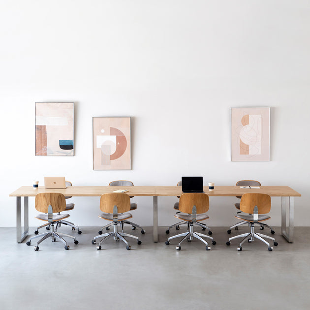 THE TABLE / ラバーウッド アッシュグレー × Stainless × W301 - 400cm