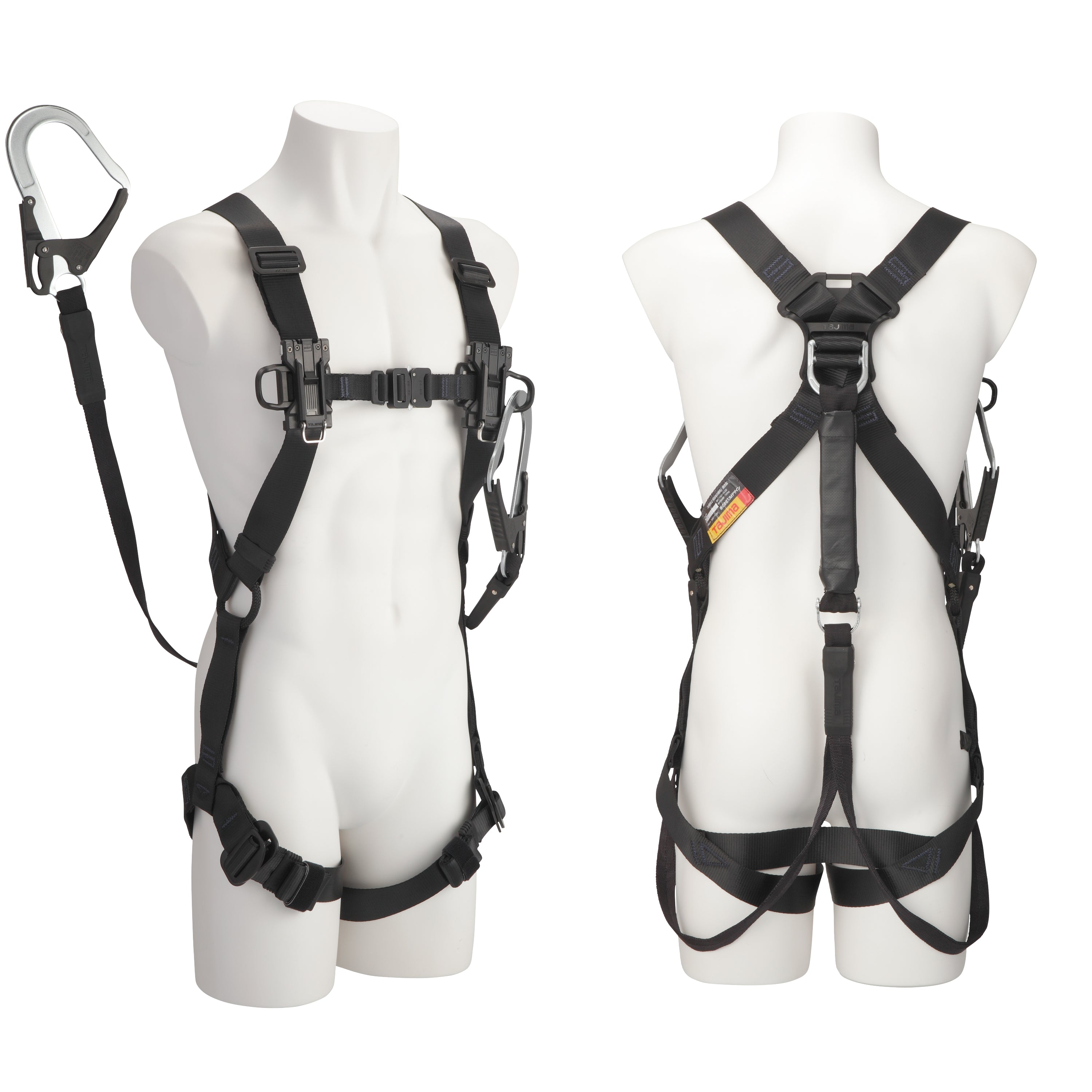 タジマ セフハーネスB 平ロープL4ダブルセット 黒 A4SFBFR-WL4BK