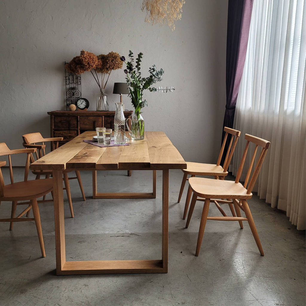 Oak Saw Table × 木製ロ型脚 – UTSUMIoriental
